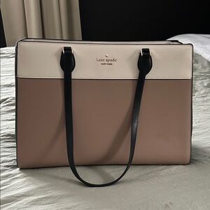 Kate Spade Tan and Cream Tote Bag